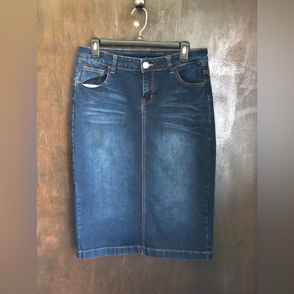 Be-girl denim midi skirt